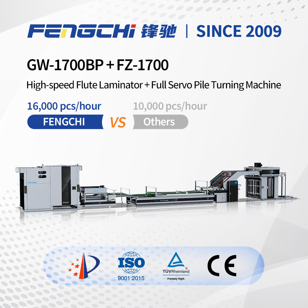 GW-1700BP Flute Laminator & FZ-1700 Stacker