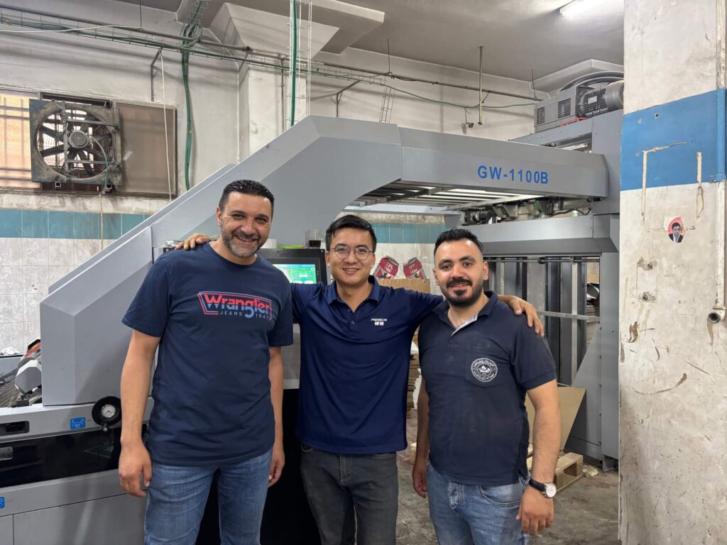 Successful Installation of the GW-1100B Automatic Flute Laminating Machine in Palestine.