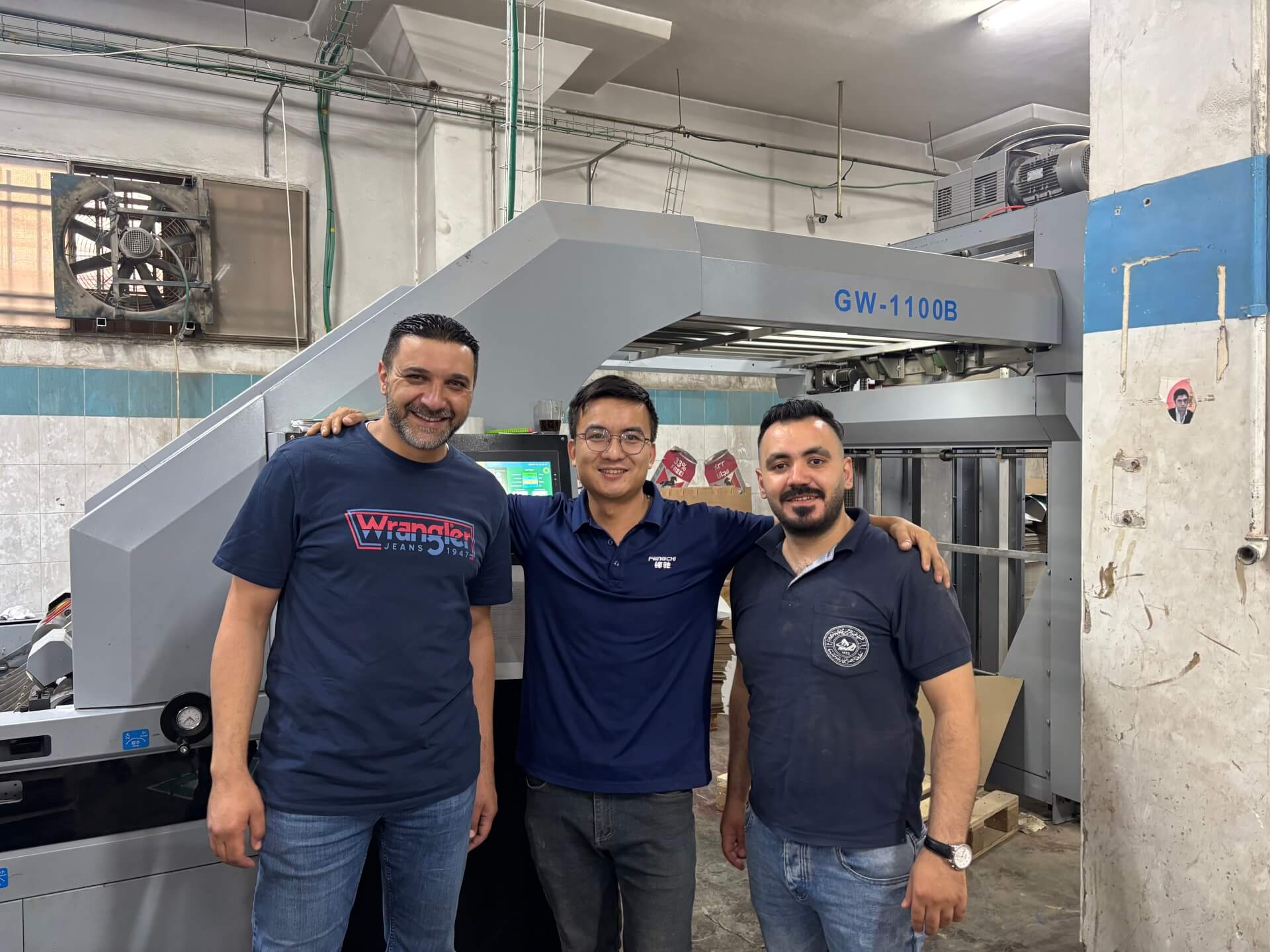 Successful Installation of the GW-1100B Automatic Flute Laminating Machine in Palestine.